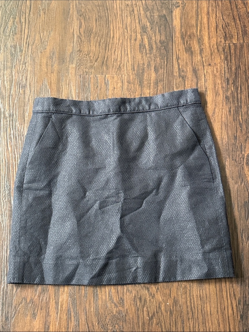 Women's Textured Navy Shimmer Mini Skirt